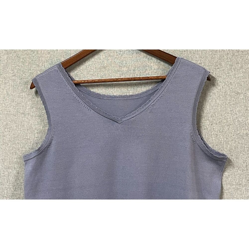 Pendleton Plus 1X Silk Blend Reversible Turnaround Top Lavender Sleeveless NWT - Picture 5 of 9